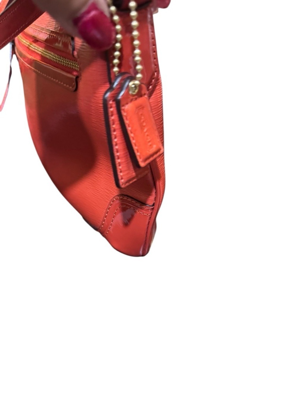 Coach Mickie Crossbody in Vermillion Leather w COA - Picture 5 of 15